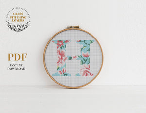 Alphabet "H" - Cross stitch pattern