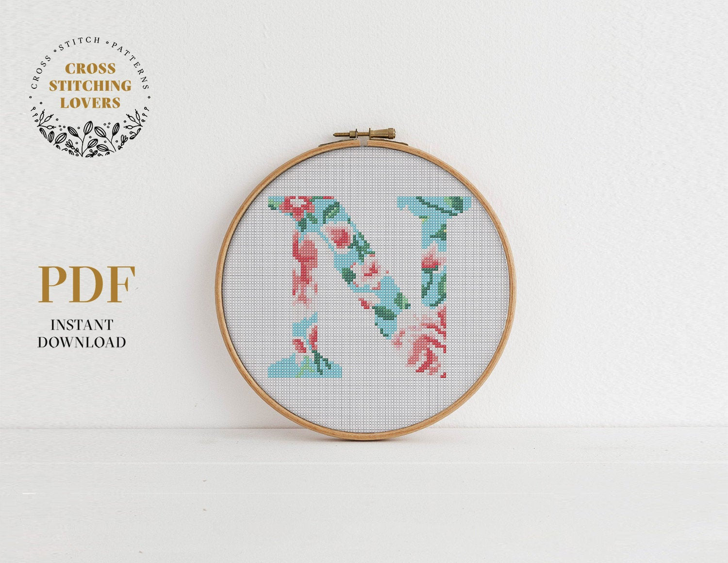 Alphabet "N" - Cross stitch pattern