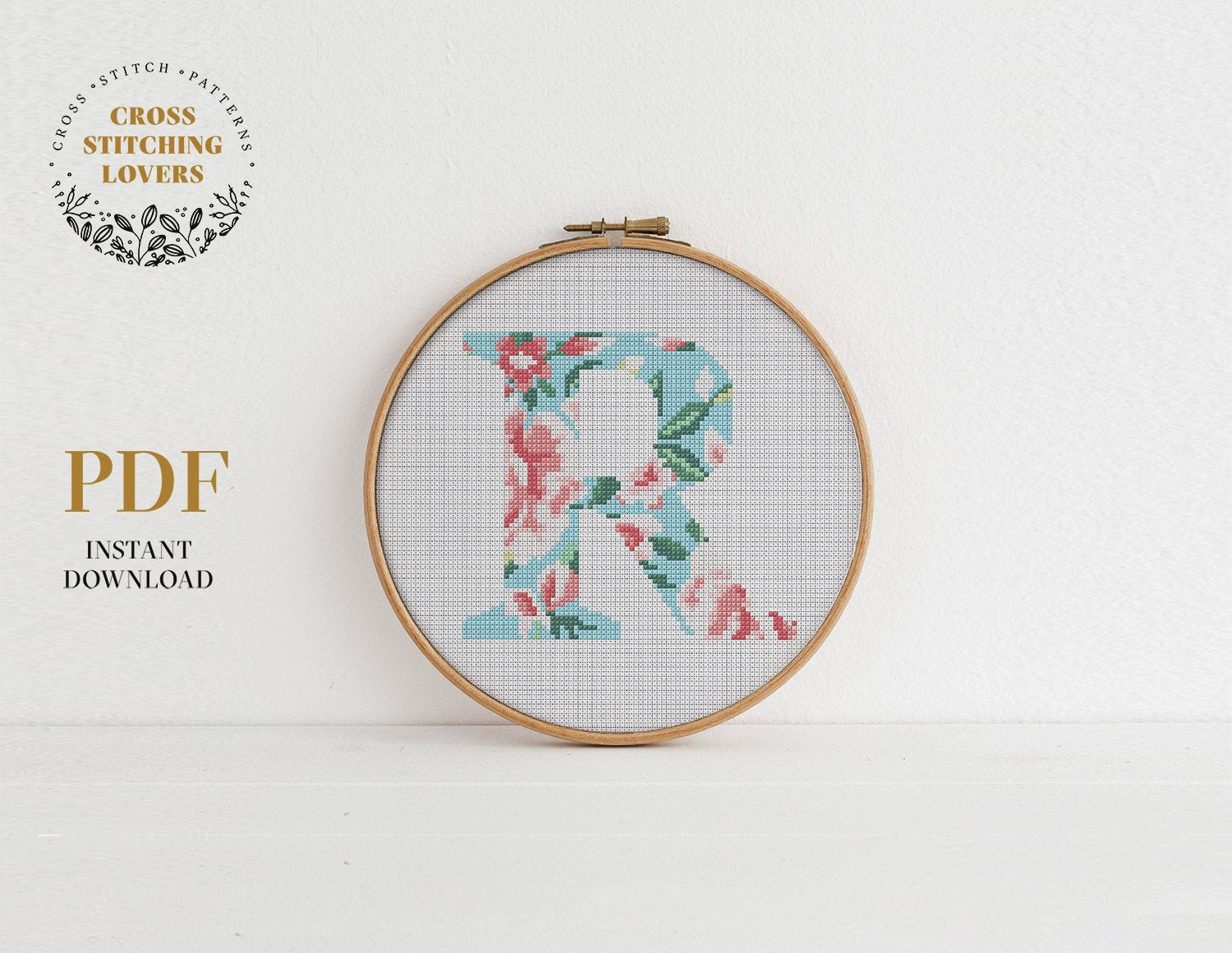 Alphabet "R" - Cross stitch pattern