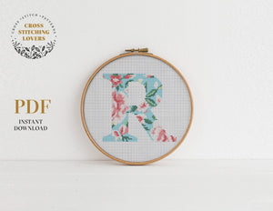 Alphabet "R" - Cross stitch pattern