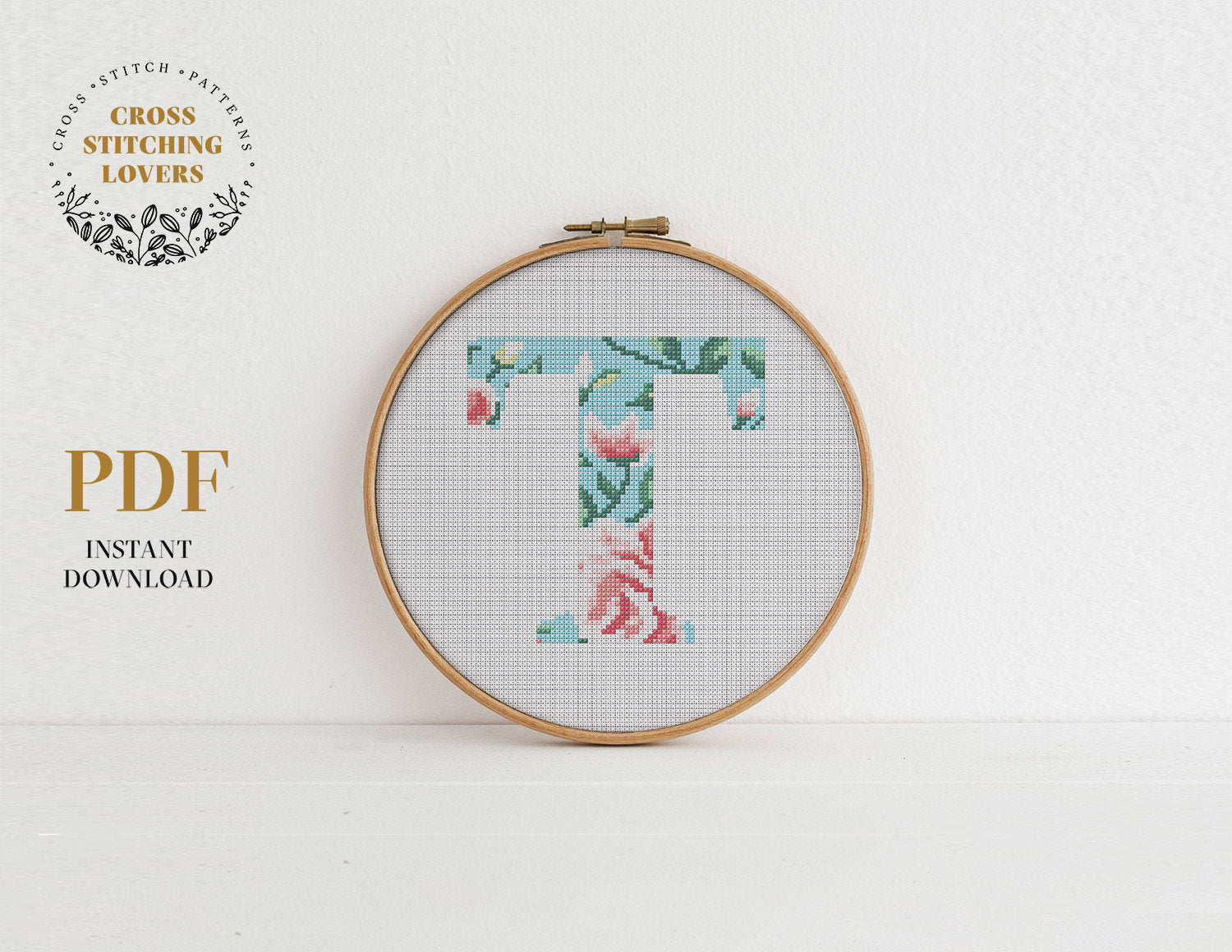 Alphabet "T" - Cross stitch pattern