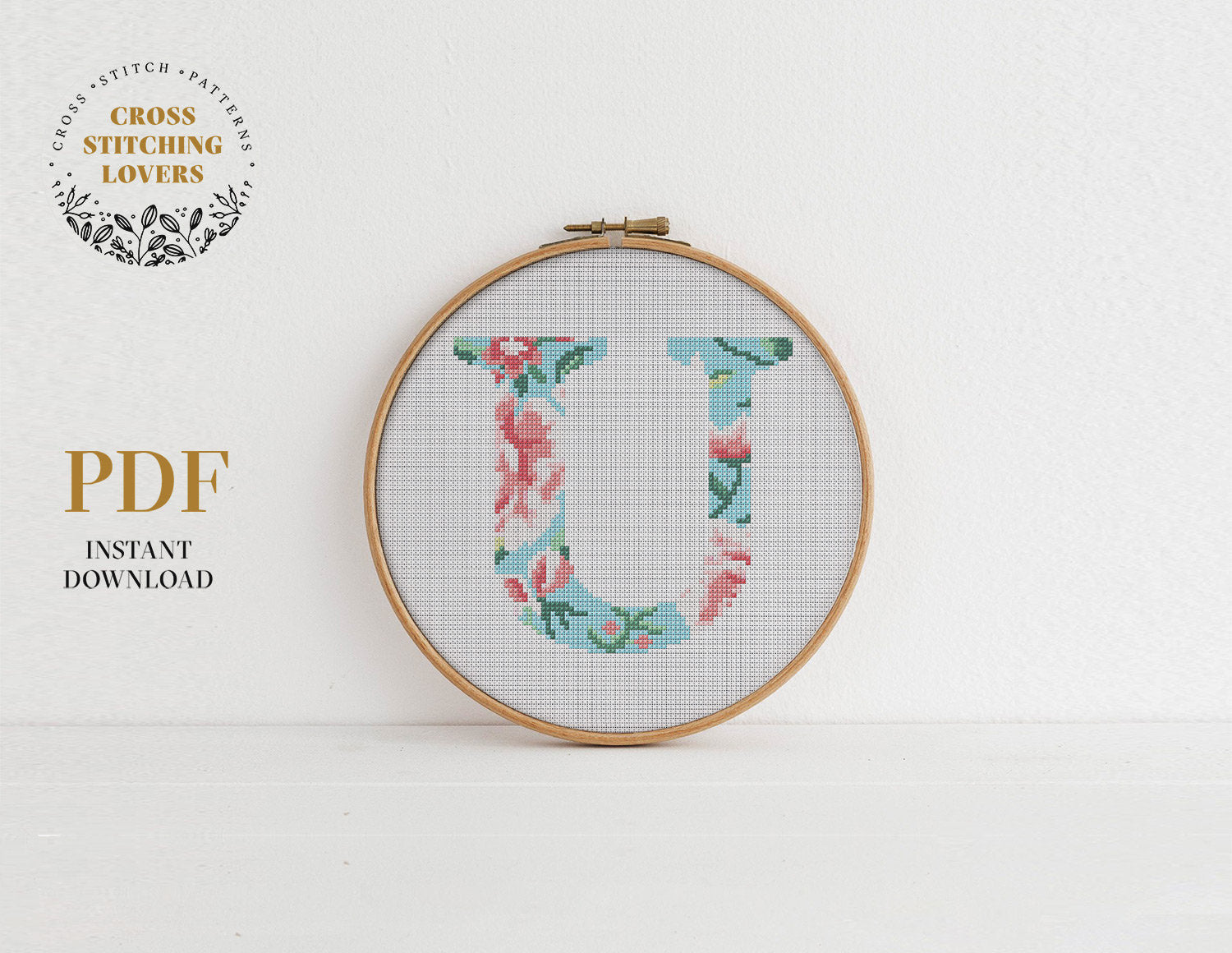Alphabet "U" - Cross stitch pattern