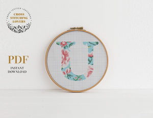 Alphabet "U" - Cross stitch pattern