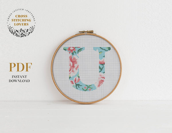 Alphabet "U" - Cross stitch pattern