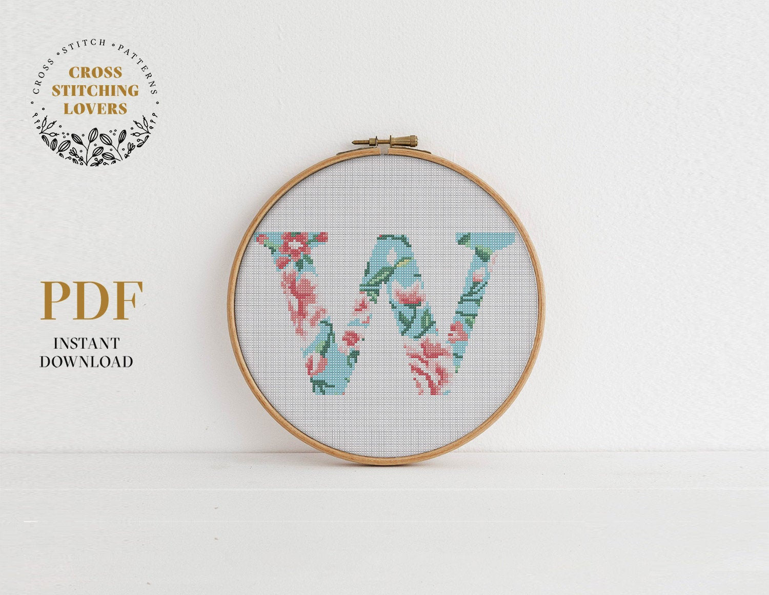 Alphabet "W" - Cross stitch pattern