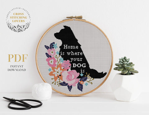 Home is where your dog is - Cross stitch pattern