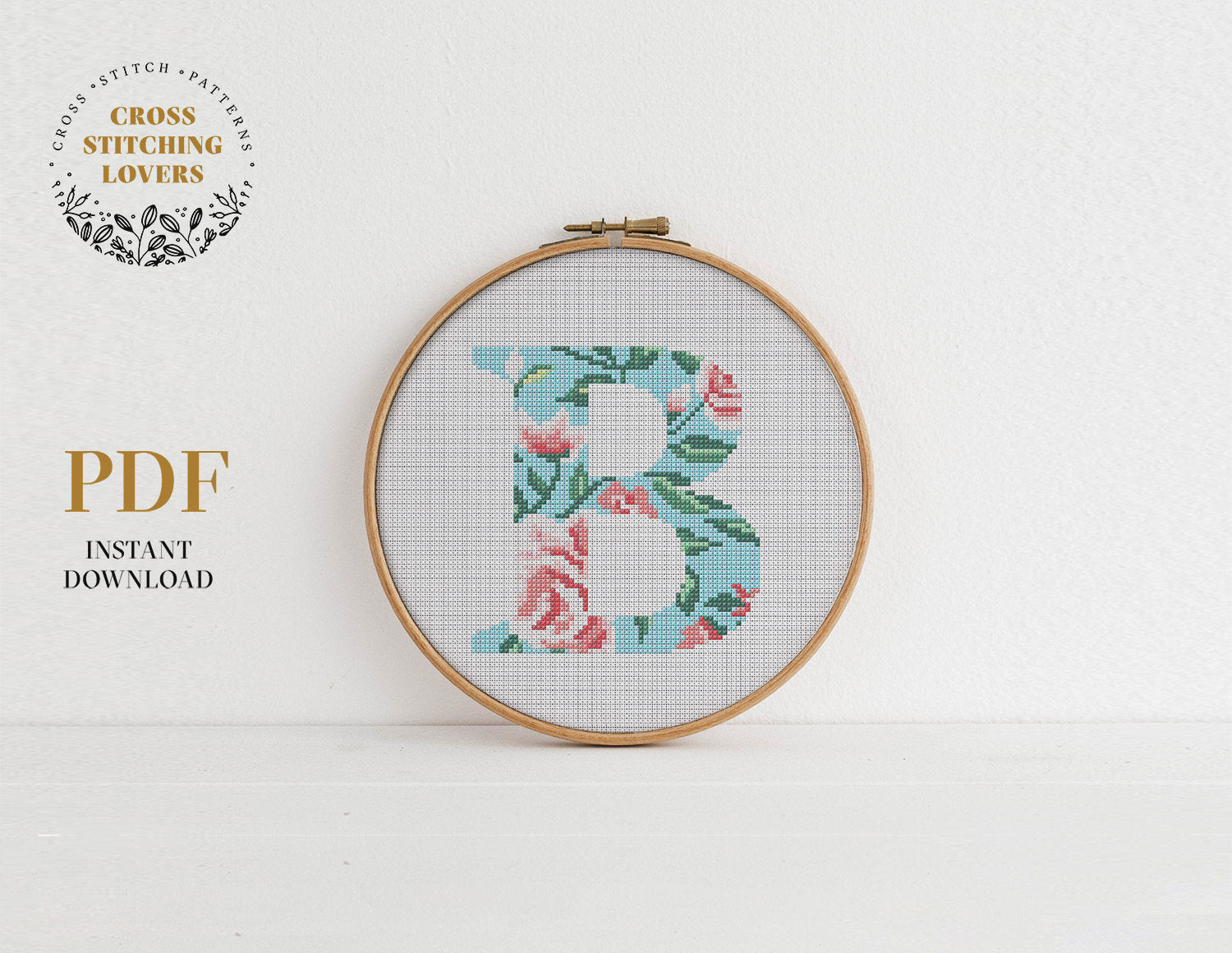 Alphabet "B" - Cross Stitch Pattern