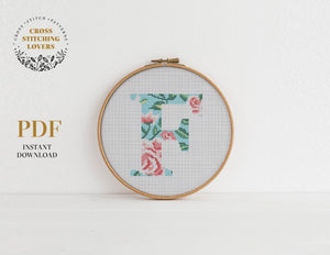 Alphabet "F" - Cross stitch pattern