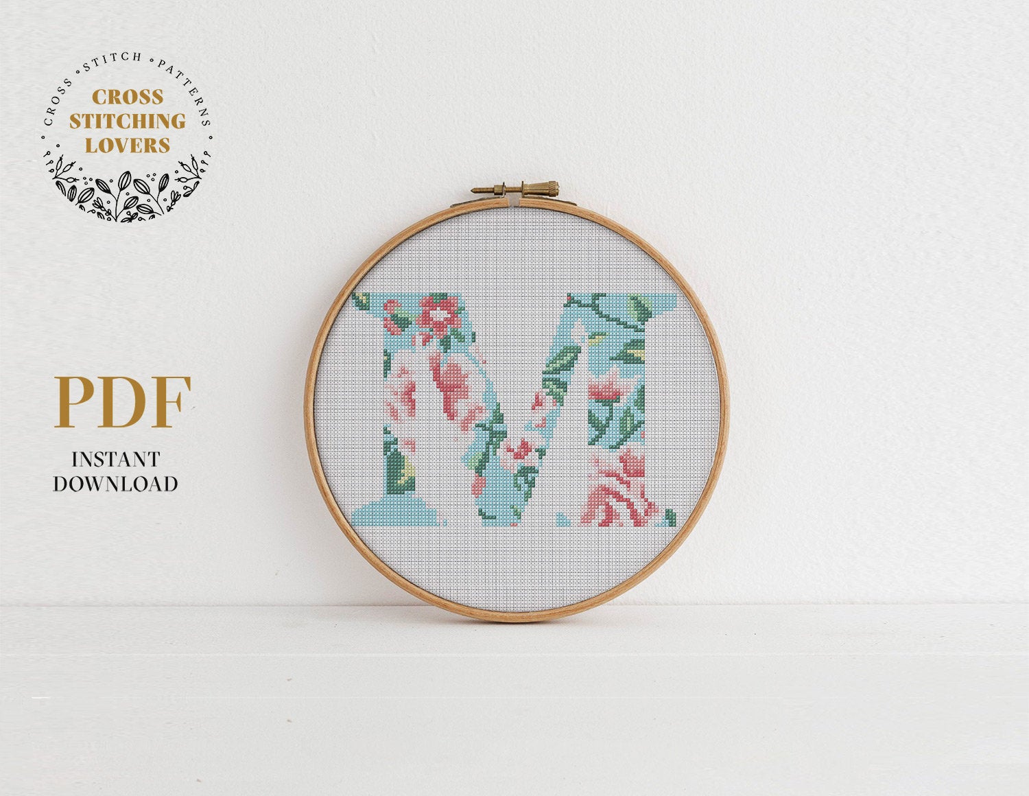 Alphabet "M" - Cross stitch pattern