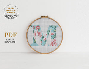 Alphabet "M" - Cross stitch pattern