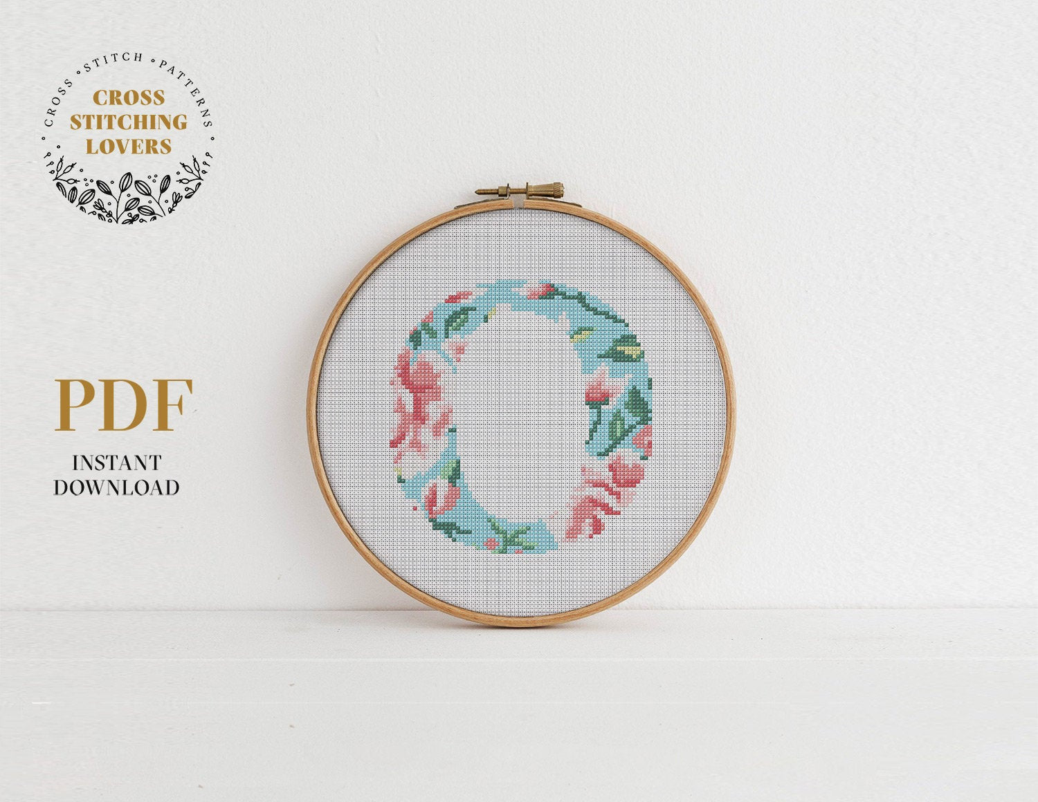 Alphabet "O" - Cross stitch pattern