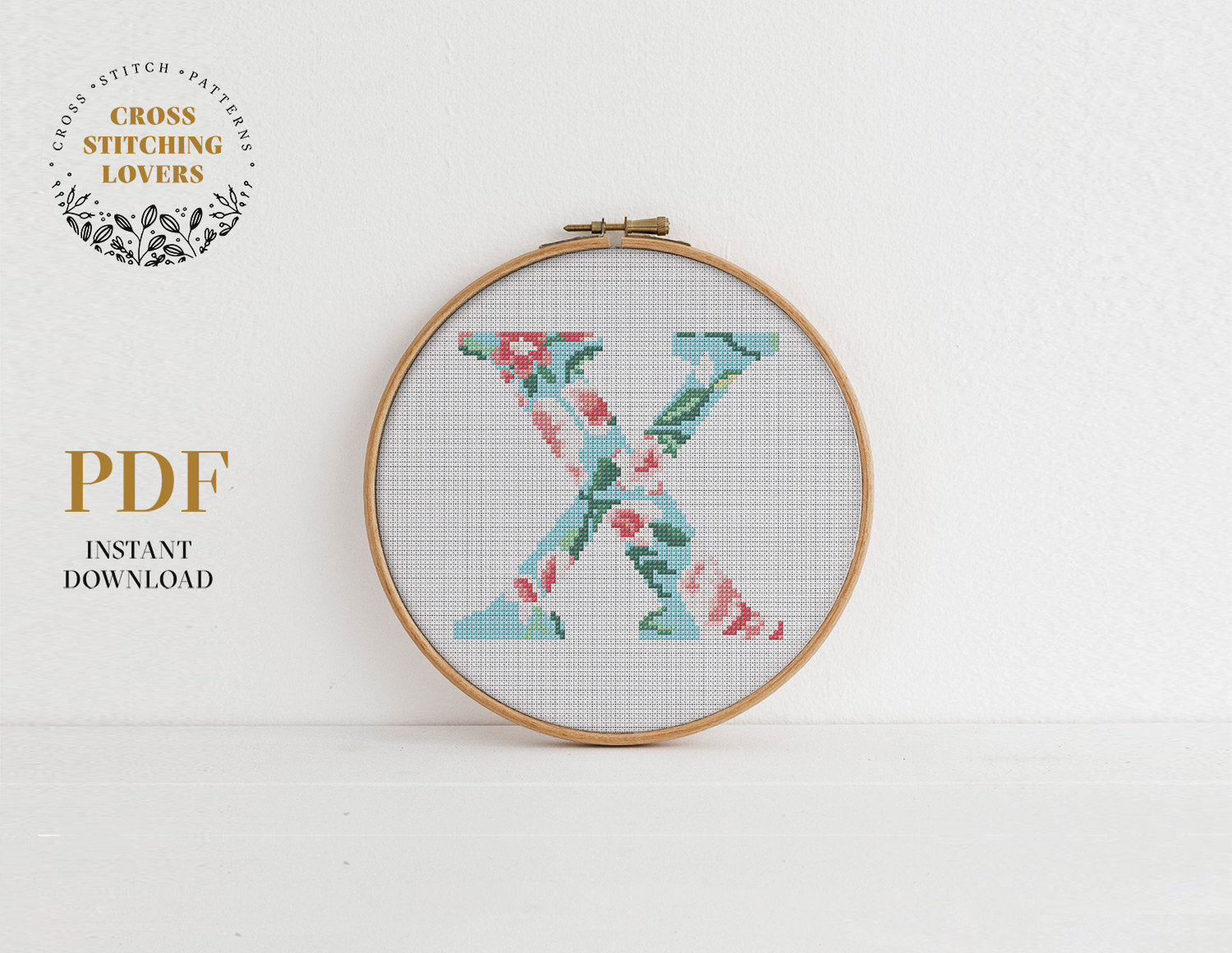 Alphabet "X" - Cross stitch pattern