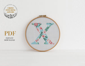 Alphabet "X" - Cross stitch pattern