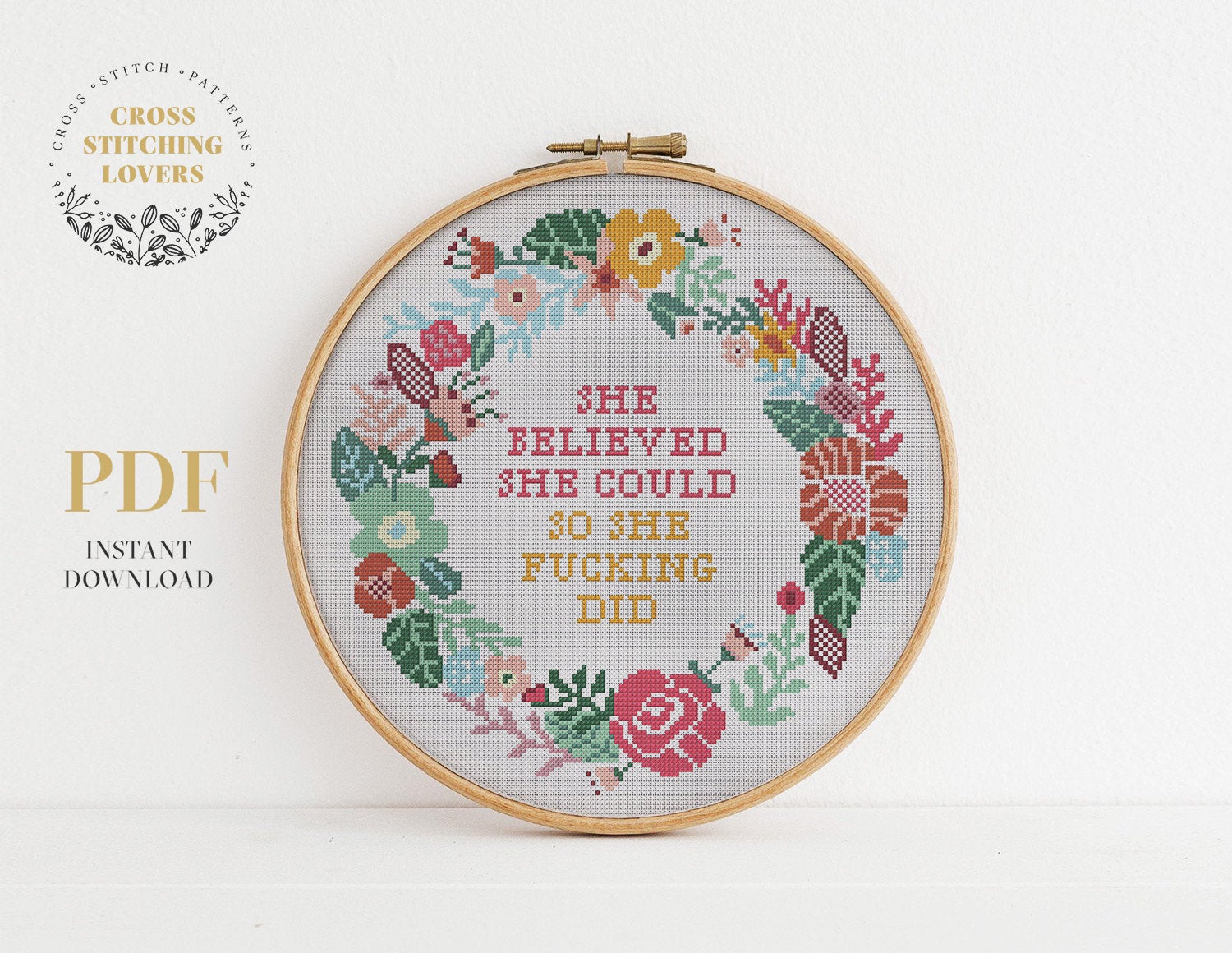 Subversive cross stitch pattern