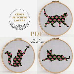 CAT silhouette - Cross stitch pattern