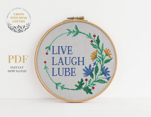 Life Laugh Lube - Cross stitch pattern
