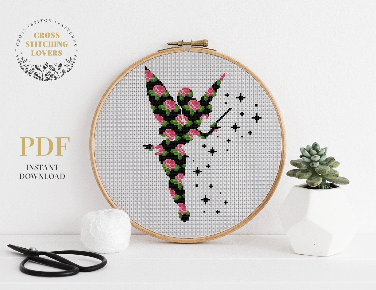 Fairy silhouette - Cross stitch pattern