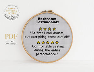 Bathroom testimonial - Cross stitch pattern