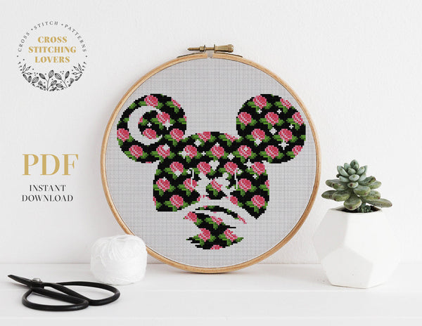 Mickey Mouse shape - Cross stitch pattern