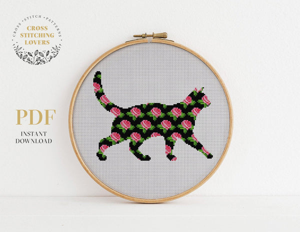 CAT silhouette - Cross stitch pattern