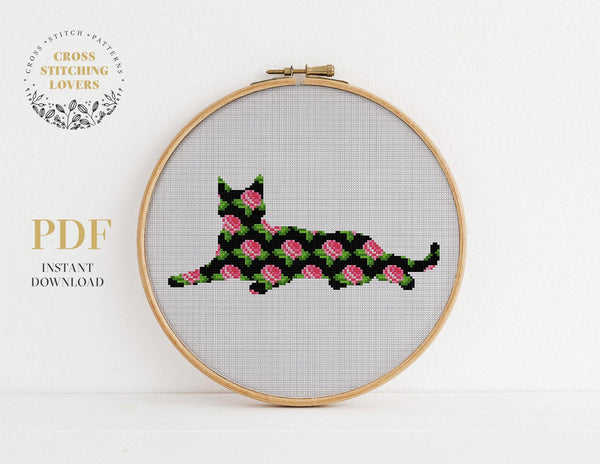 CAT silhouette - Cross stitch pattern
