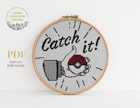 Pokeball - Cross stitch pattern