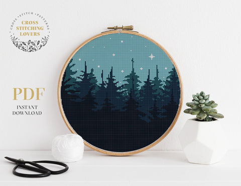 Starry night - Cross stitch pattern