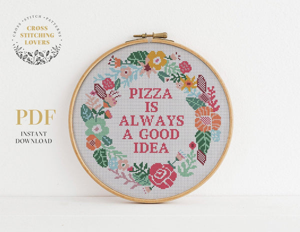Pizza - Cross stitch pattern