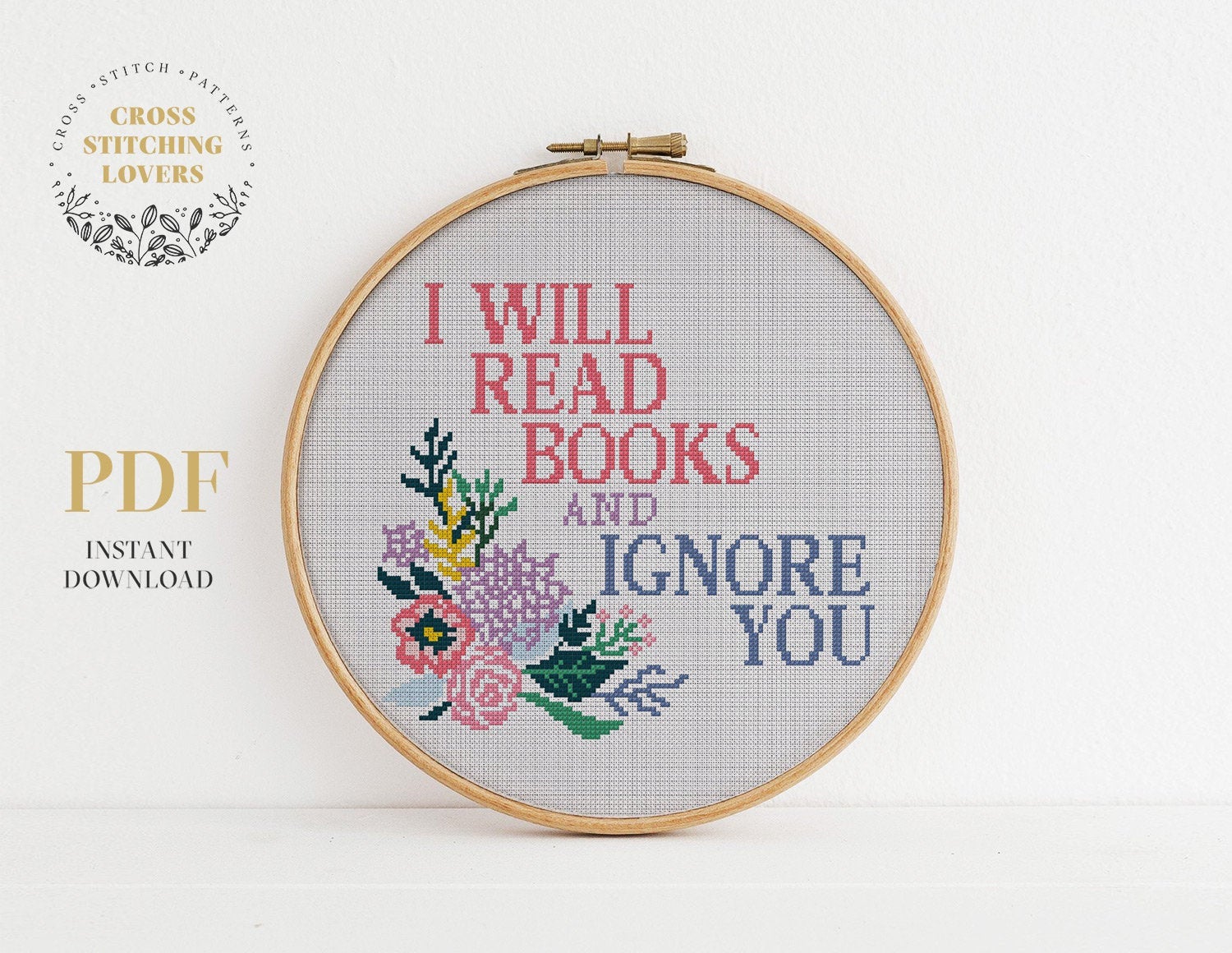 I will read books and ignore you - Cross stitch pattern – Cross