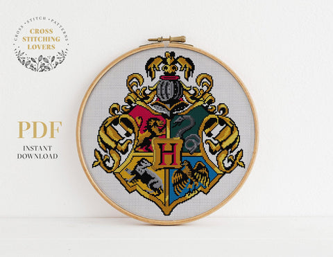 Harry Potter house crests cross stitch pattern - Cross stitch pattern