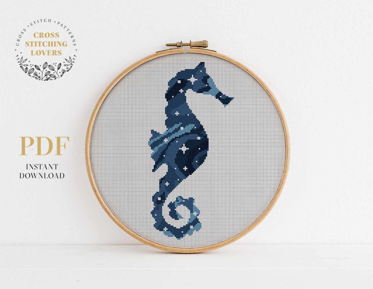 Seahorse silhouette - Cross stitch pattern