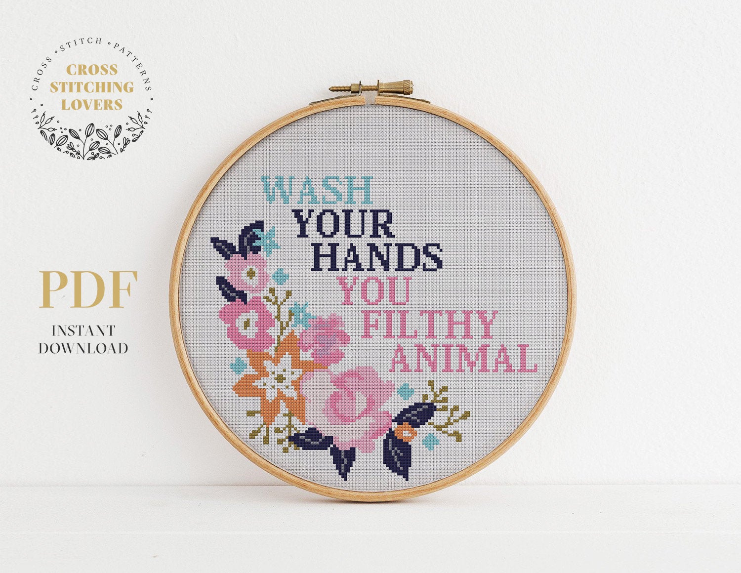 Wash Your Hands - Cross stitch pattern
