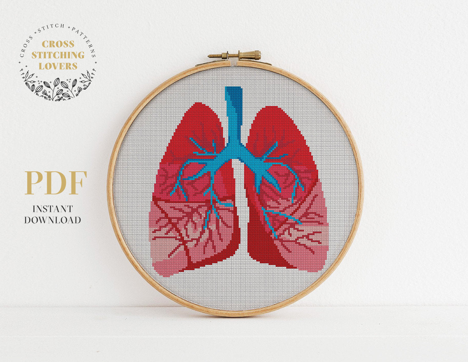 Lungs - Cross stitch pattern