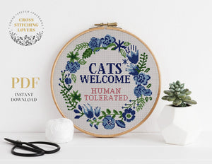 Gift for cat person - Cross stitch pattern