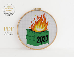 2020 Dumpster Fire - Cross stitch pattern