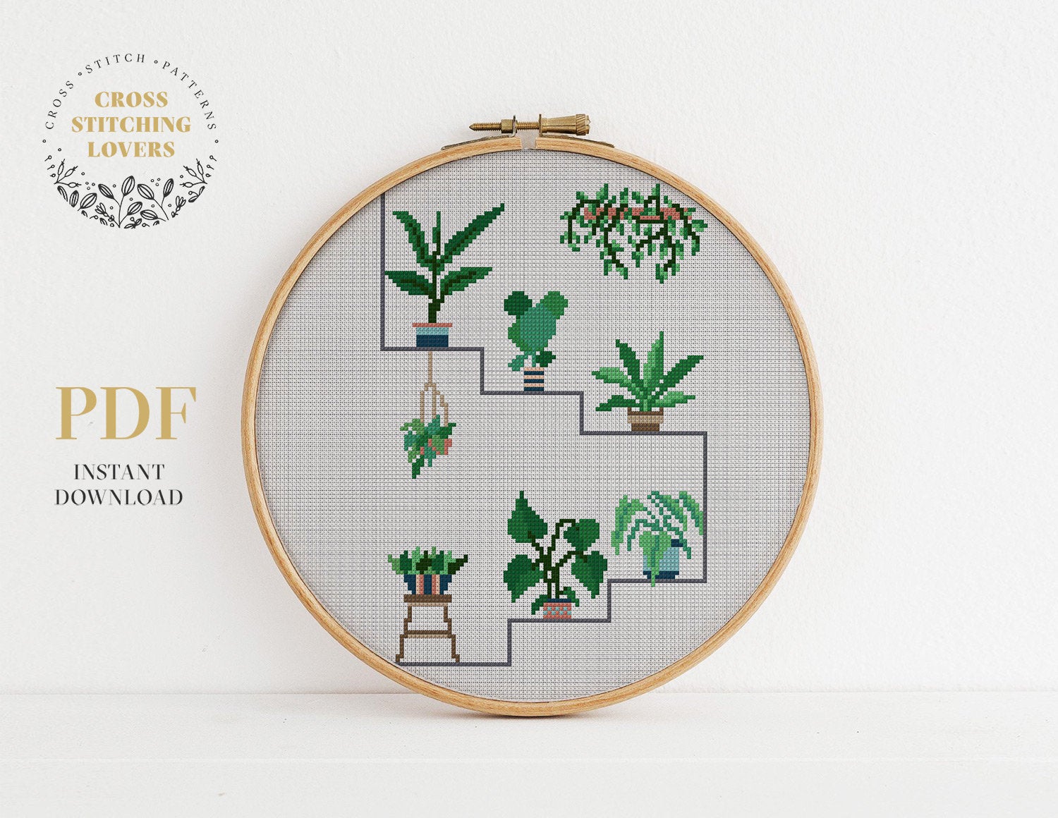 hanging plant embroidery pattern Plants