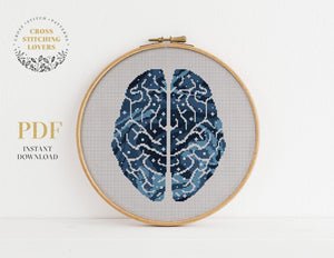 Brain - Cross stitch pattern