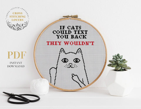 Funny Cat  - Cross stitch pattern