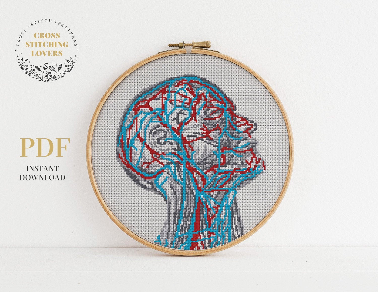 Anatomical HEAD - Cross Stitch Pattern