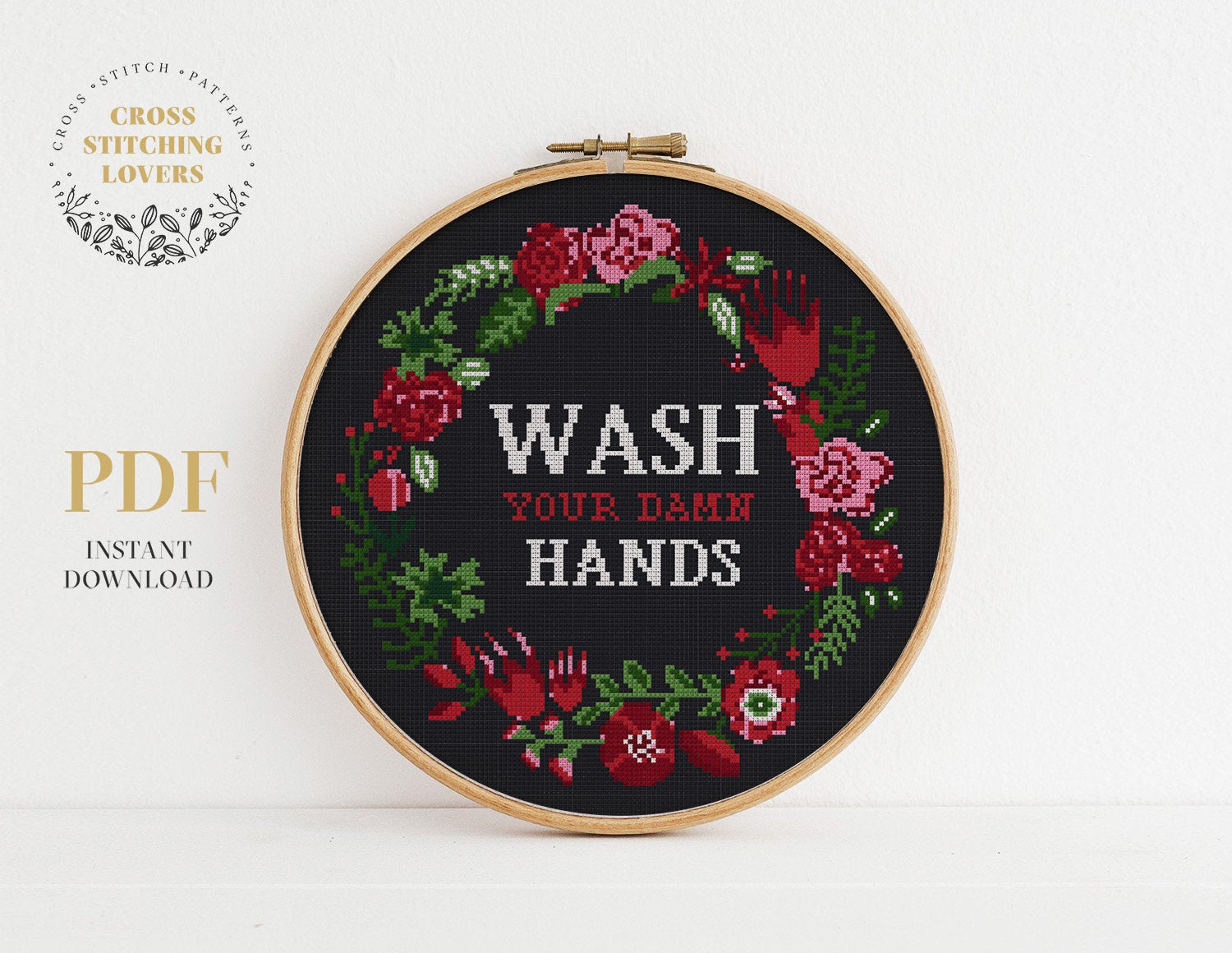 Wash your hands - Cross stitch pattern