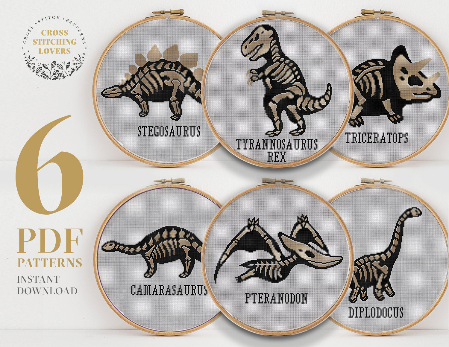Dinosaur's bundle - Cross stitch pattern
