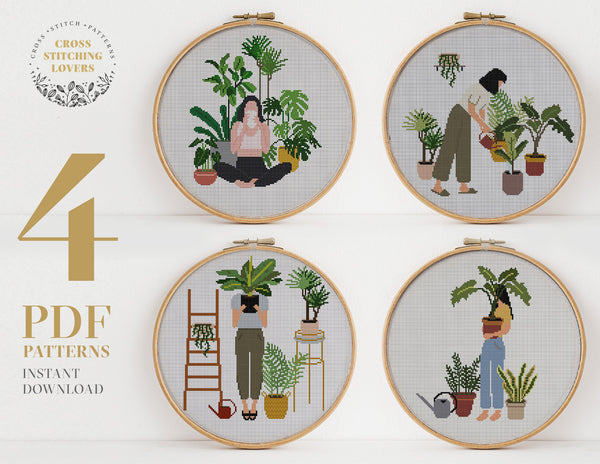 Crazy plant lady bundle - Cross stitch pattern