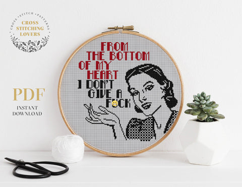 Pin-up girl theme - Cross stitch pattern