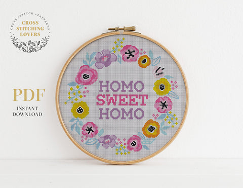 Homo Sweet Homo - Cross stitch pattern