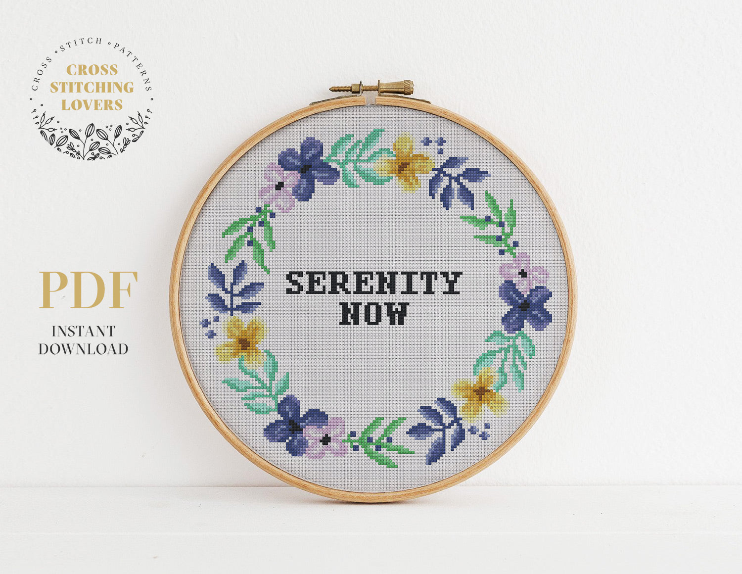 Serenity now -  Funny Cross stitch pattern