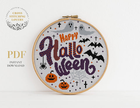 Happy Halloween - Cross stitch pattern
