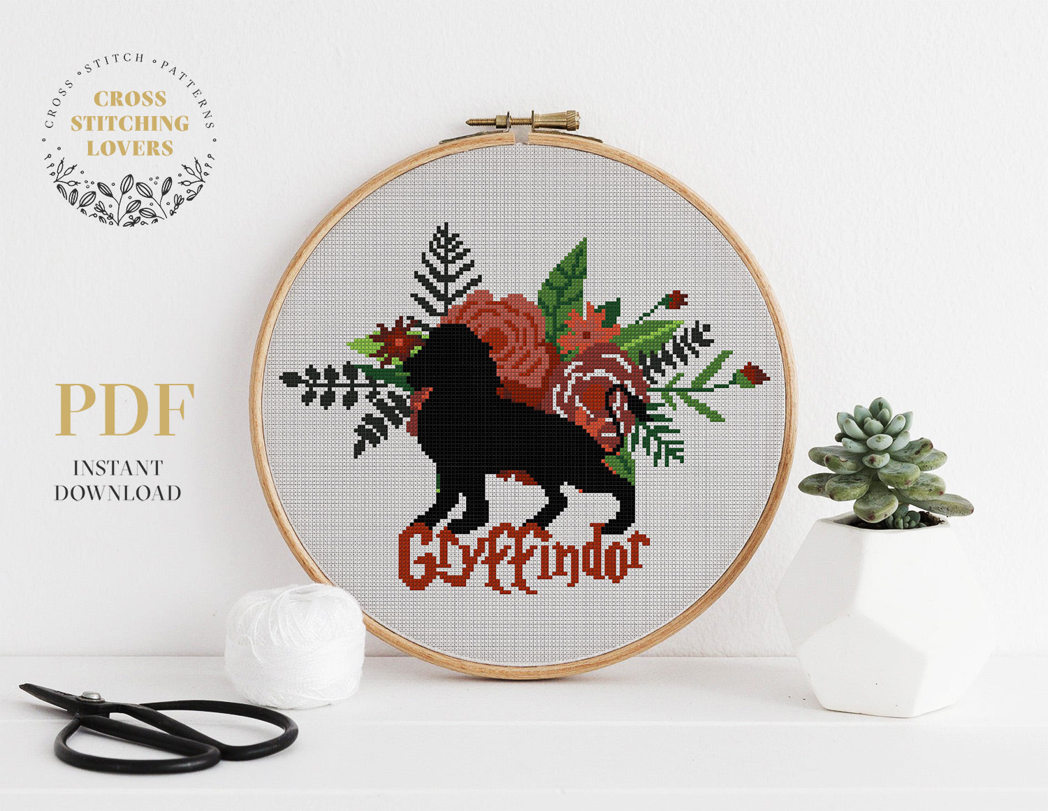 Harry Potter Gryffindor House Crest - Cross stitch pattern