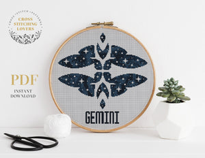 Gemini zodiac sign - Cross stitch pattern