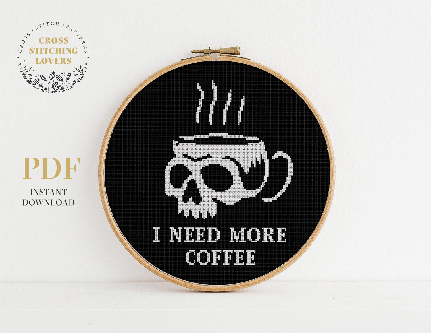 I need more coffee - Cross stitch pattern