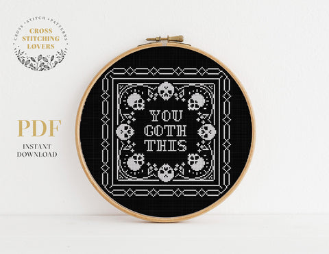 Gothic skull - Cross stitch pattern